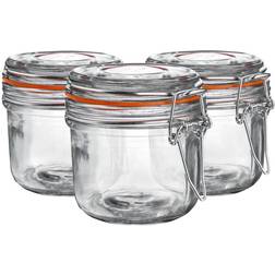 Airtight Clip Top Lid Food Preserve Preserving 200ml x3[Orange] Kitchen Container